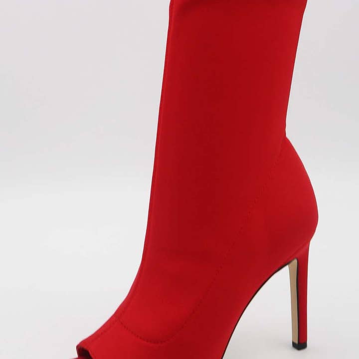 Bamboo ENDLESS-03 Women Open Toe Heeled Sock Booties-12 Pairs Pack-25.55/Pair for wholesale by Mars Sky Shoes Wholesale