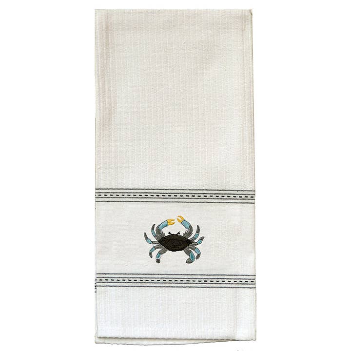 Blue Crab Premium Embroidered Kitchen Towels.Min 12. for wholesale by Taylor & Co. - The Taylor Collection