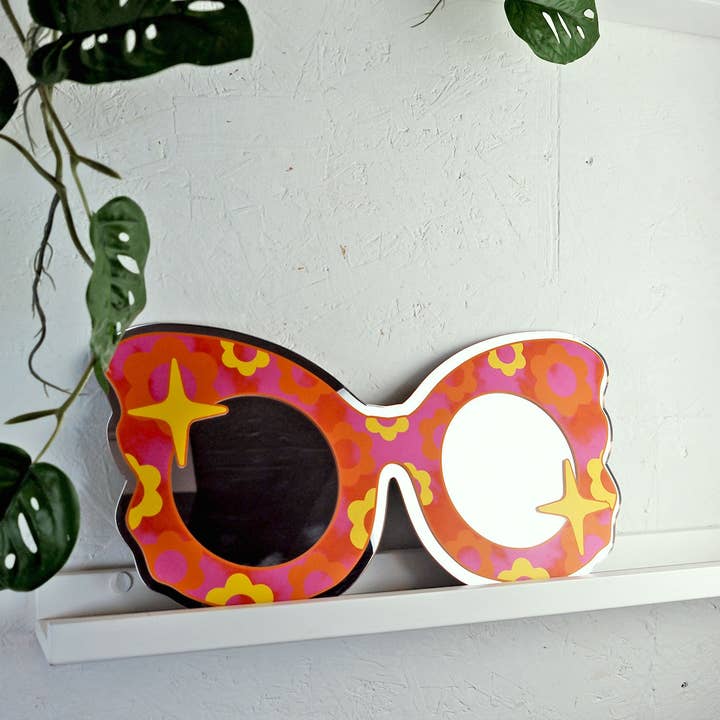 Printed Weird - Wholesale Wall mirror - 70s Retro Flower Sunglasses3