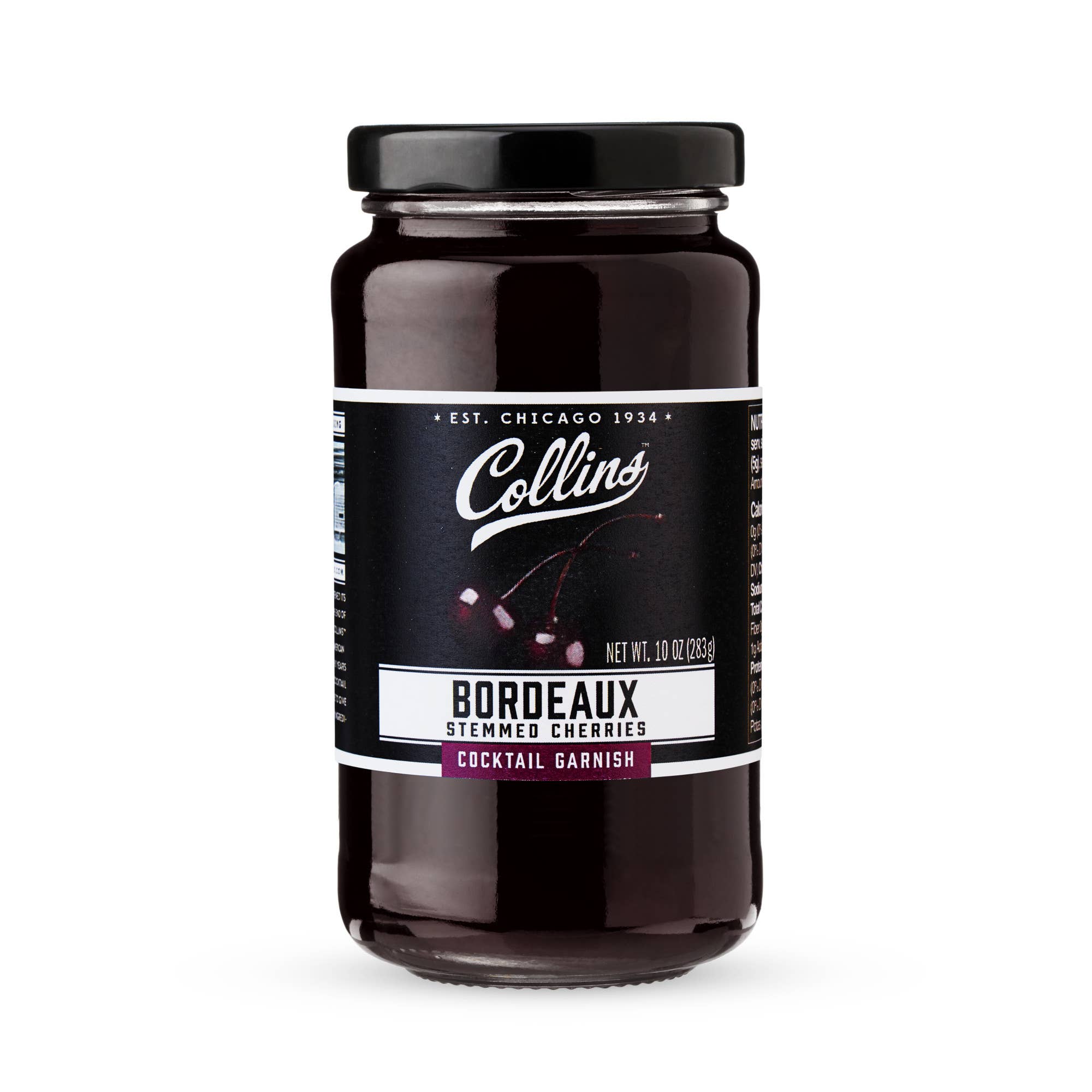 Collins - Wholesale Cocktail Mix/Syrup - Bordeaux Stemmed Dark Cherries Cocktail Garnish 10 oz