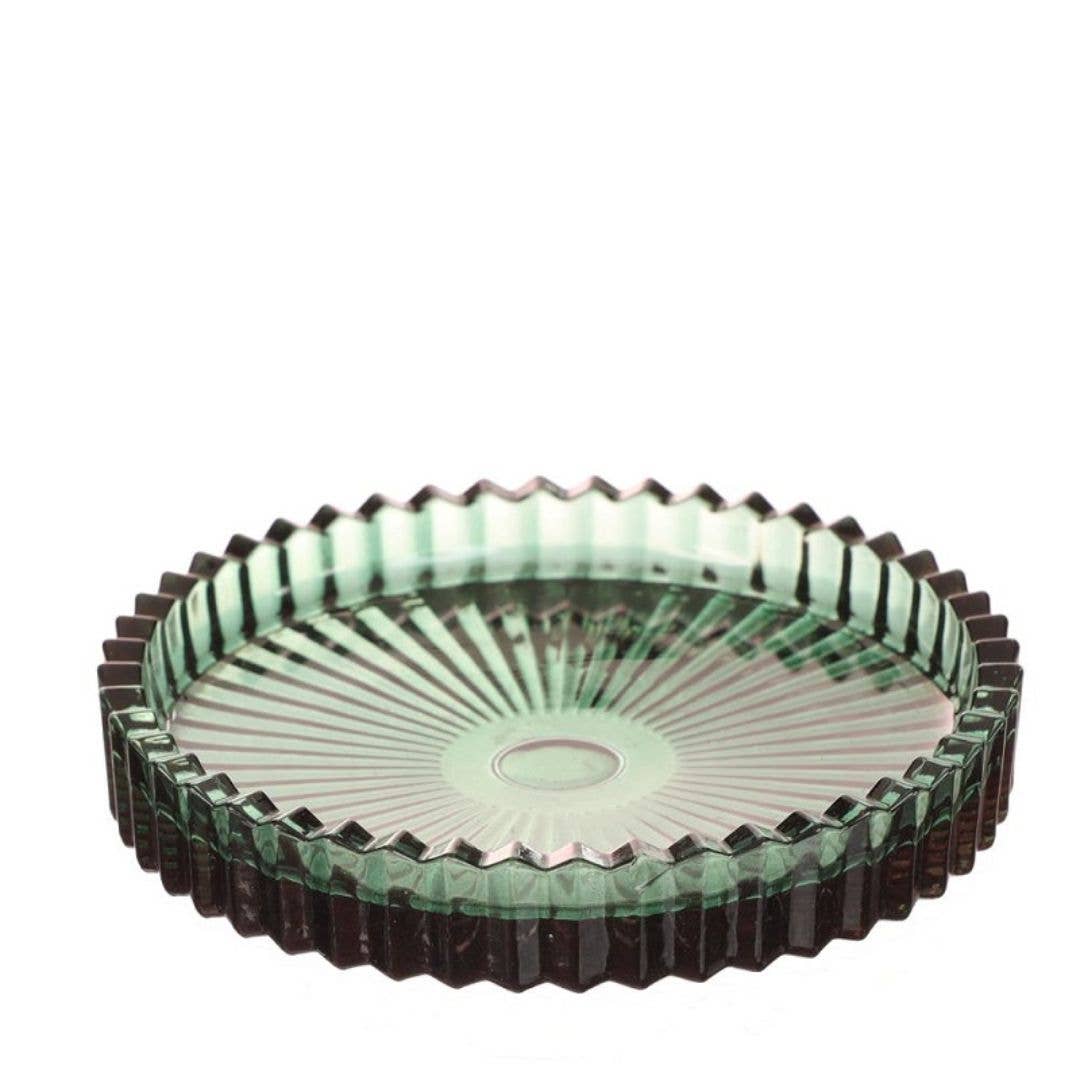 Wildflowers by Floriette - Wholesale Decorative Plate/Dish/Bowl - Set of 4 Glass Dishes Kate Ø10 x H6.5 cm – Dark Green2