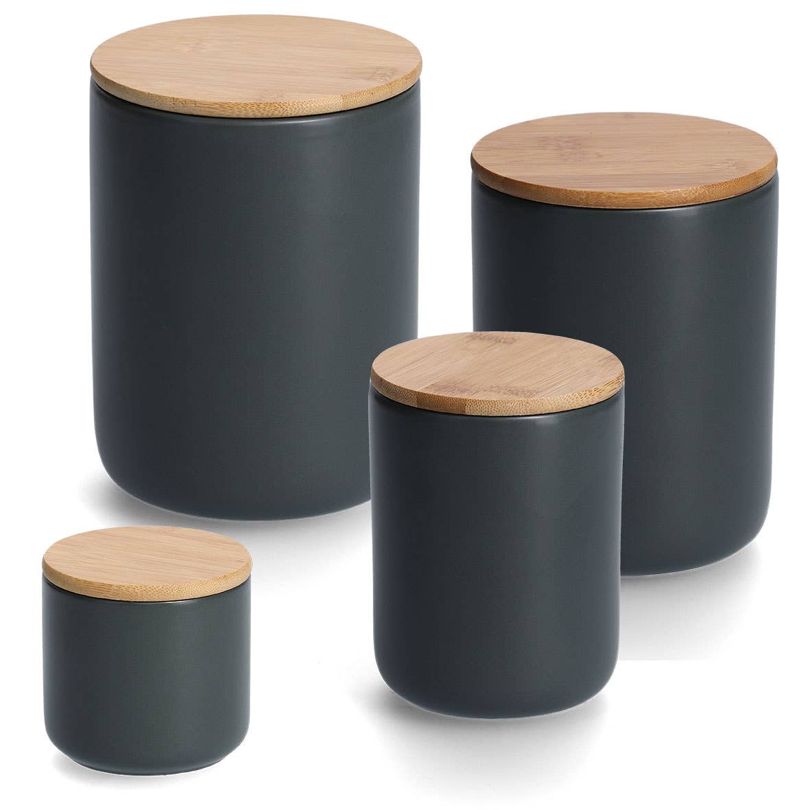 Zeller Present – wholesale Förvaringsbehållare – Kryddburk i keramik med bambulock, 290 ml3