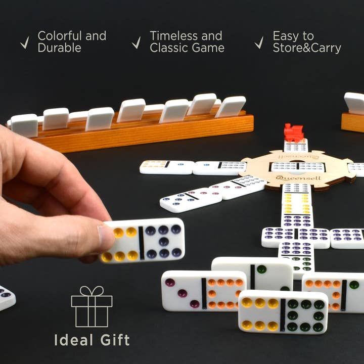 Queensell - Wholesale Board Game - Mexican Train Domino Game5