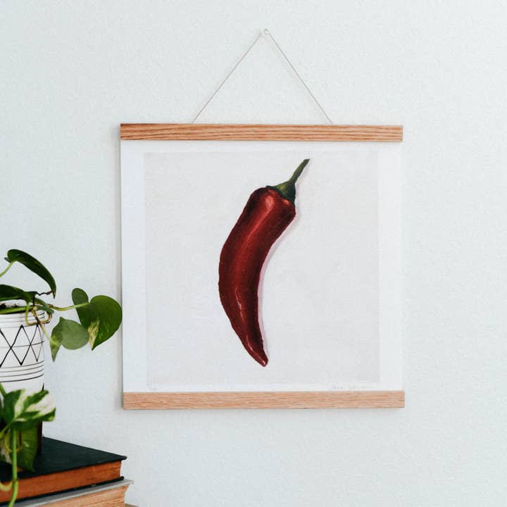 Single Pepper Vegetable Art Print for wholesale by Come Alive Studio