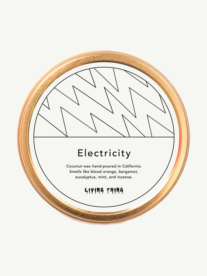 Electricity Candle Travel Tin: Orange + Eucalyptus for wholesale by Living Thing