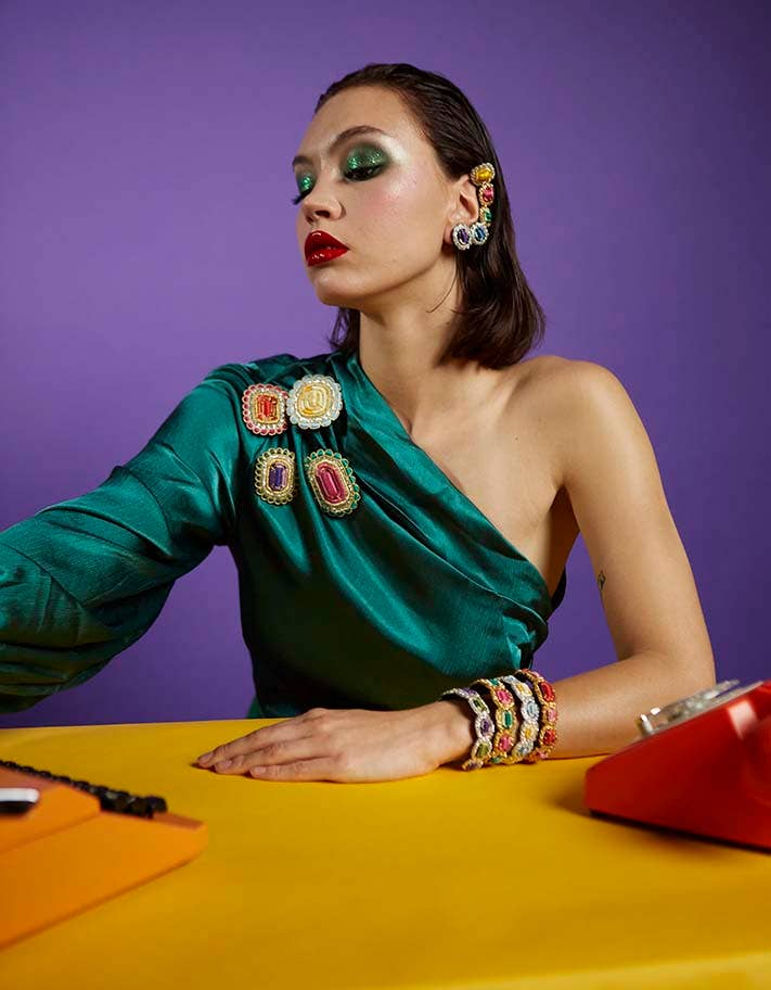 Céleste Mogador - Wholesale Clip-On Earrings - Youkoukoun XS Citrine earring2