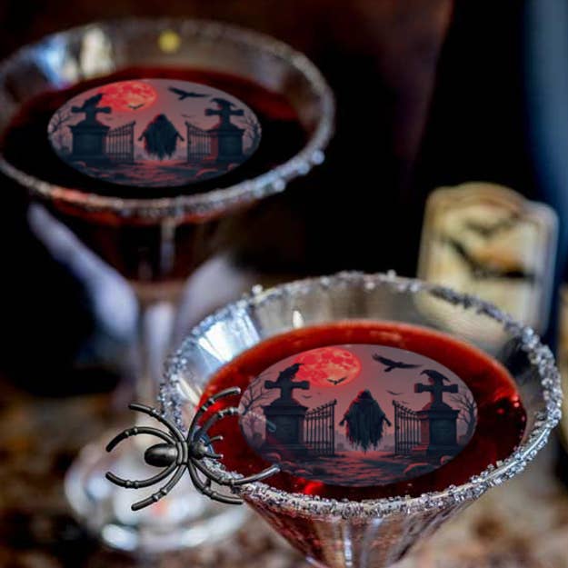 Cimetière Effrayant, Décorations de Fête Comestibles pour Boissons pour la vente par Homespun Parties