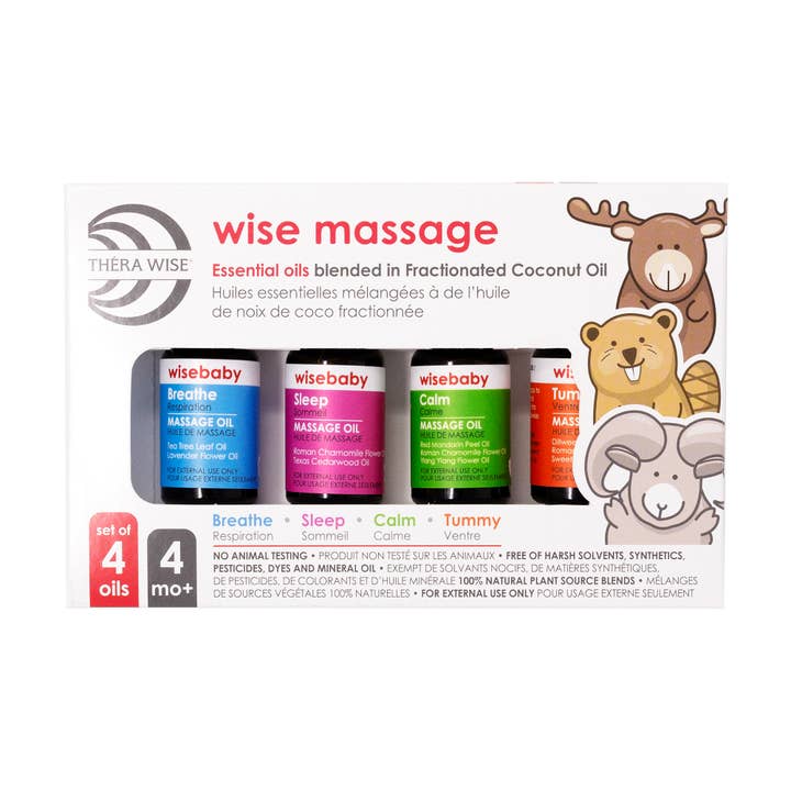Wise Massage Essential Oils - 4 Pack X 10ml for wholesale by Thera Wise