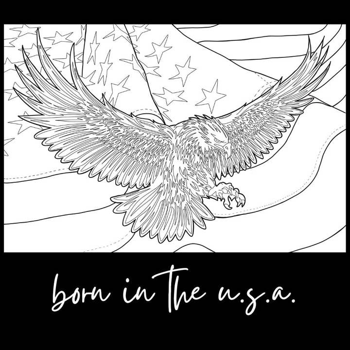 Born in the U.S.A. – Giant Coloring Page (24x36") for wholesale by Tons of Hues