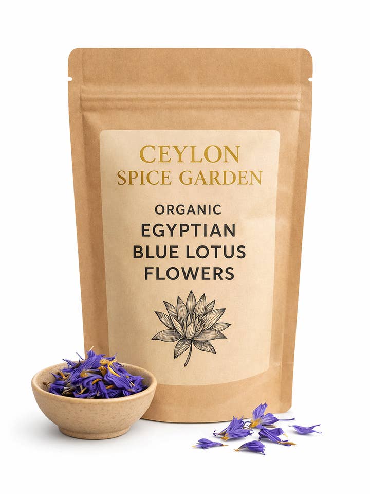 100% Organic Egyptian Blue Lotus Flowers – Whole & Crushed (Nymphaea Caerulea) for wholesale by Ceylon Spice Garden