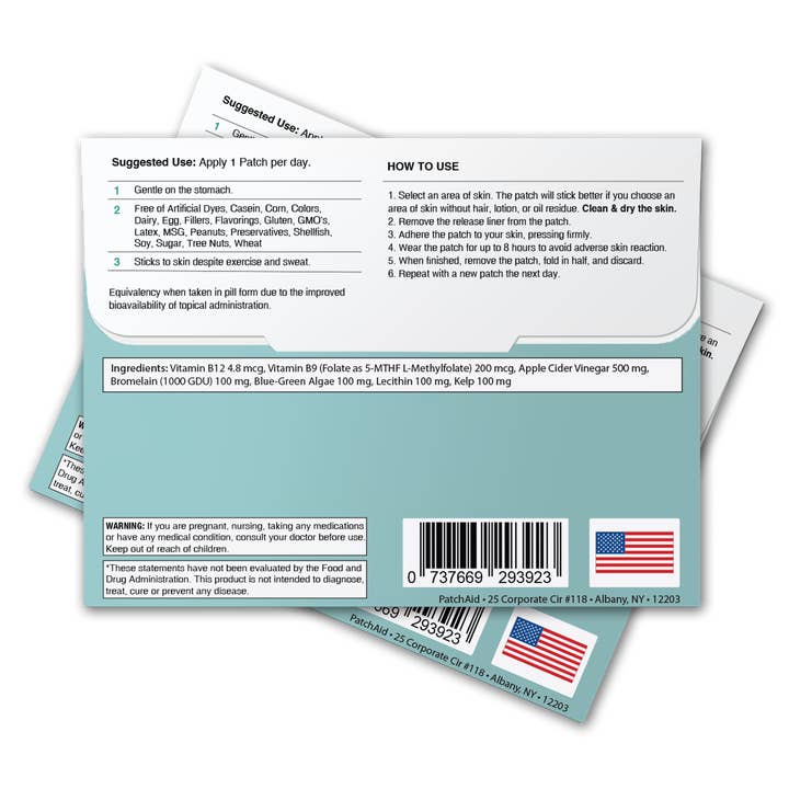 PatchAid - Wholesale Oral Supplement/Vitamin - Natural Weight Loss Enhancer Patch - Metabolism & Energy Aid