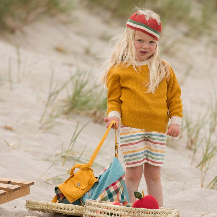 By The Sea Rainbow Striped Seersucker Shorts for wholesale on Faire