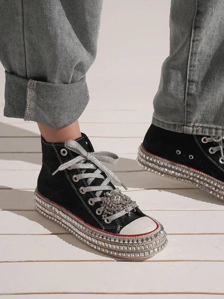 Mars Sky Shoes Wholesale - Wholesale Lifestyle Sneakers - Women's - Beast Fashion ASH-01 Women Sparkling Canvas High-Top Sneaker Booties-12 Pairs Pack-48.25/Pair8