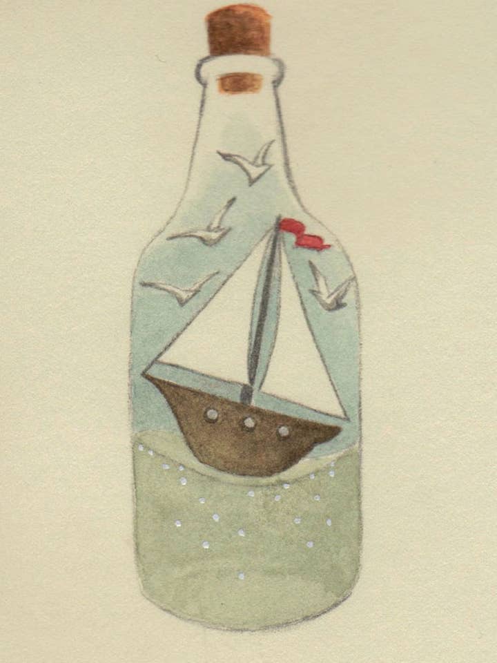 The Sailboat Fine Art Print for wholesale by Little Bear Illustration
