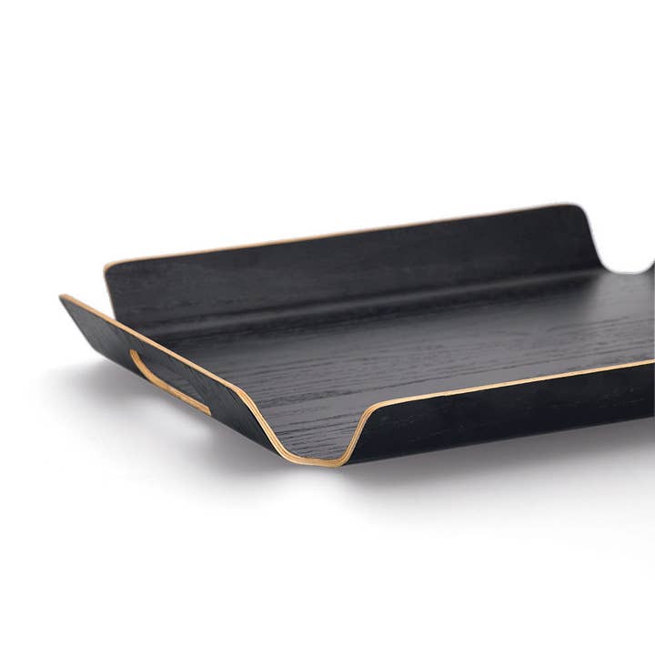 Serving tray, wood/wenge veneer, black #3 for wholesale on Faire3