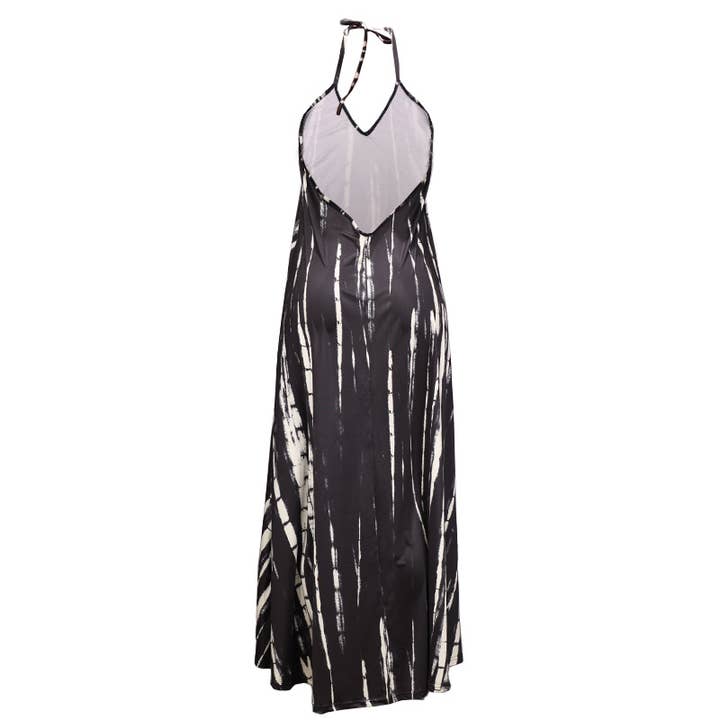 Rosa Clothing - Wholesale Dress - Women's - Swing halterneck tie backless print dress