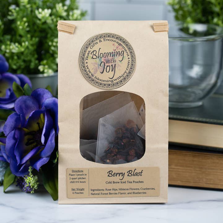 Berry Blast Cold Brew Iced Tea Kit for wholesale by Blooming With Joy Tea Co.