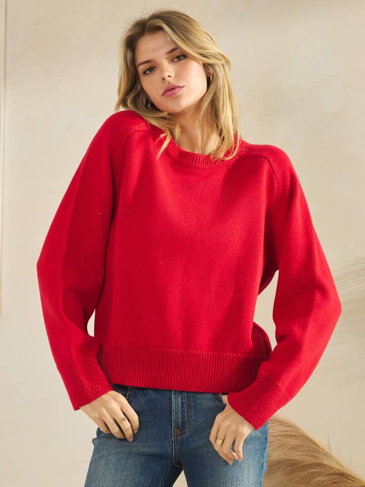 Crewneck Long Sleeve Solid Sweater -SDW6399 for wholesale by Star Drop