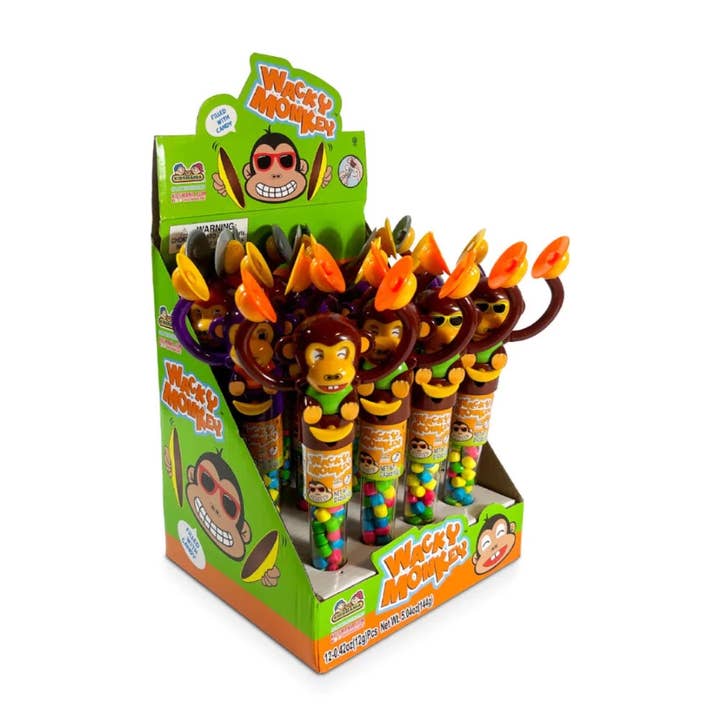 Kidsmania Wacky Monkey With Candy 0.42oz - 12ct for wholesale by I Got Your Candy