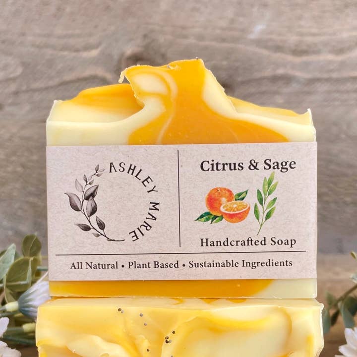 Ashley Marie Soap - Vente Pains de savon - Savon en barre agrumes et sauge0