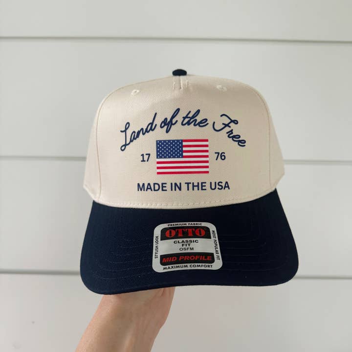 Flourish Hat Co. - Wholesale Trucker Hat - Women's - Land of the Free Trucker Hat | Navy/Red/Cream