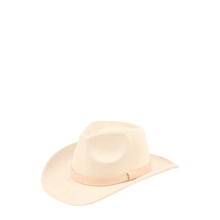 anbfashion - Wholesale Fedora - Women's - FEDORA FAUX SUEDE HAT WITH COWBOY BAND 1