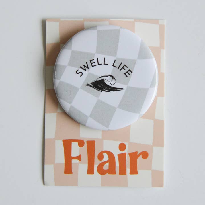 Swell Life Geruite Knop voor wholesale door Fern & Arrow