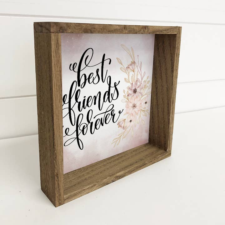 Hangout Home – Engroshandel Skilt – Bedste venner Forever Blomster Baggrund Lille Hylde Decor