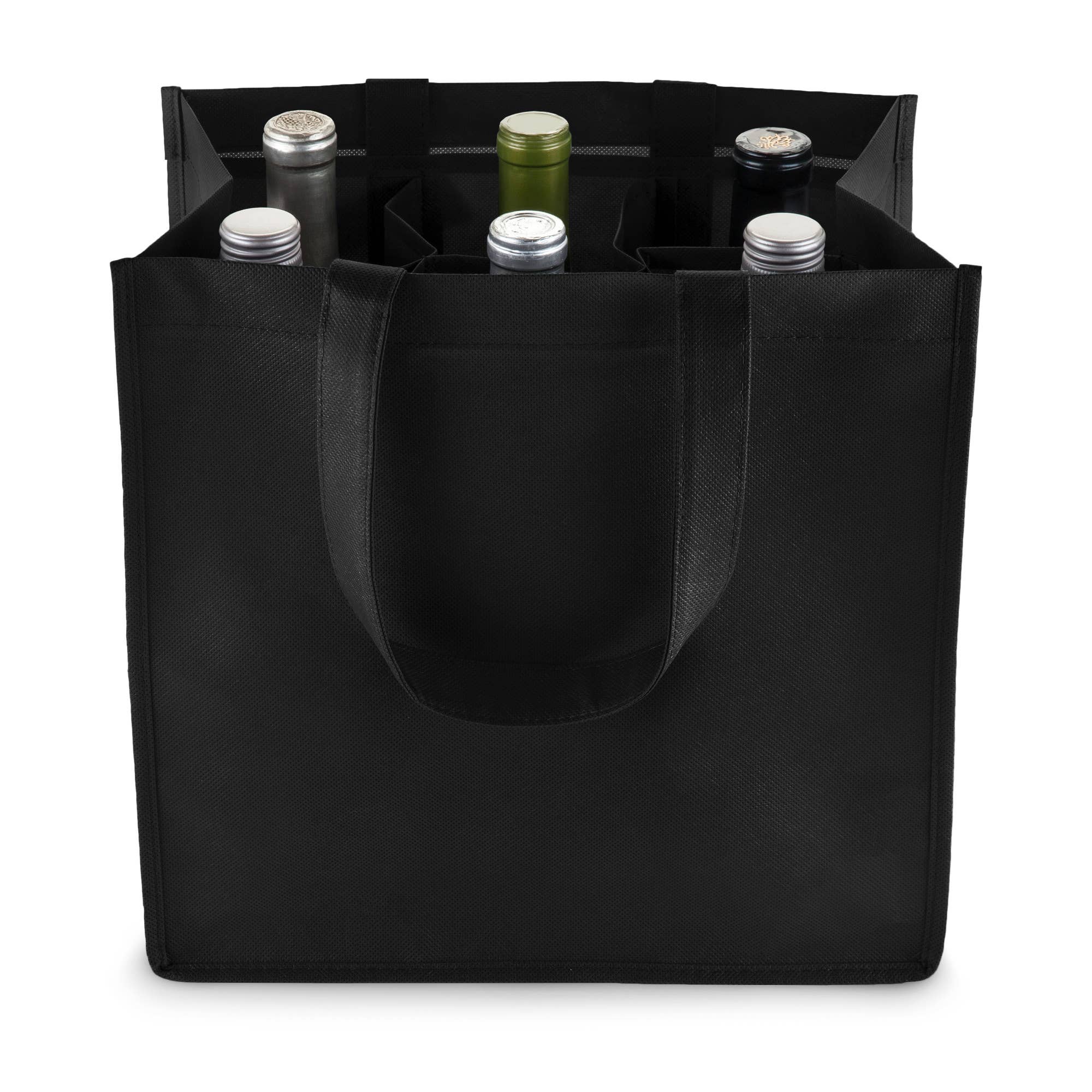 TRUE - Wholesale Wine Tote - Reusable 6 Bottle Non Woven Fabric Wine Tote ASST COLORS11