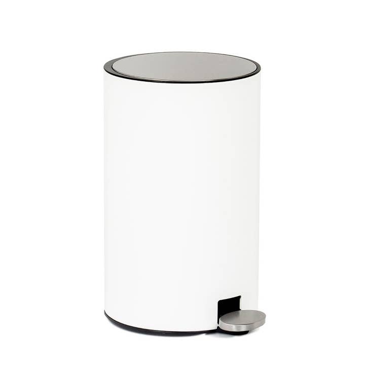 Andrea House - Wholesale Trashcan/Trash Bin - White metal kitchen trash can