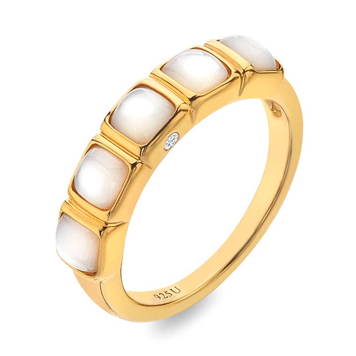 Bague carrée HDXGEM - MOP pour la vente par Hot Diamonds