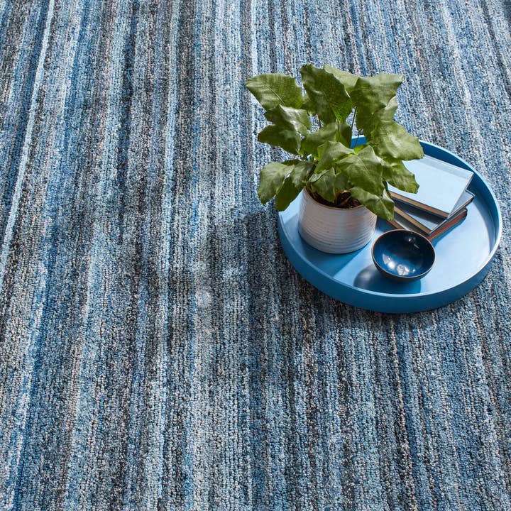 Annie Selke - Wholesale Area Rug - Denim Chindi Hand Hooked Cotton Rug | Blue3