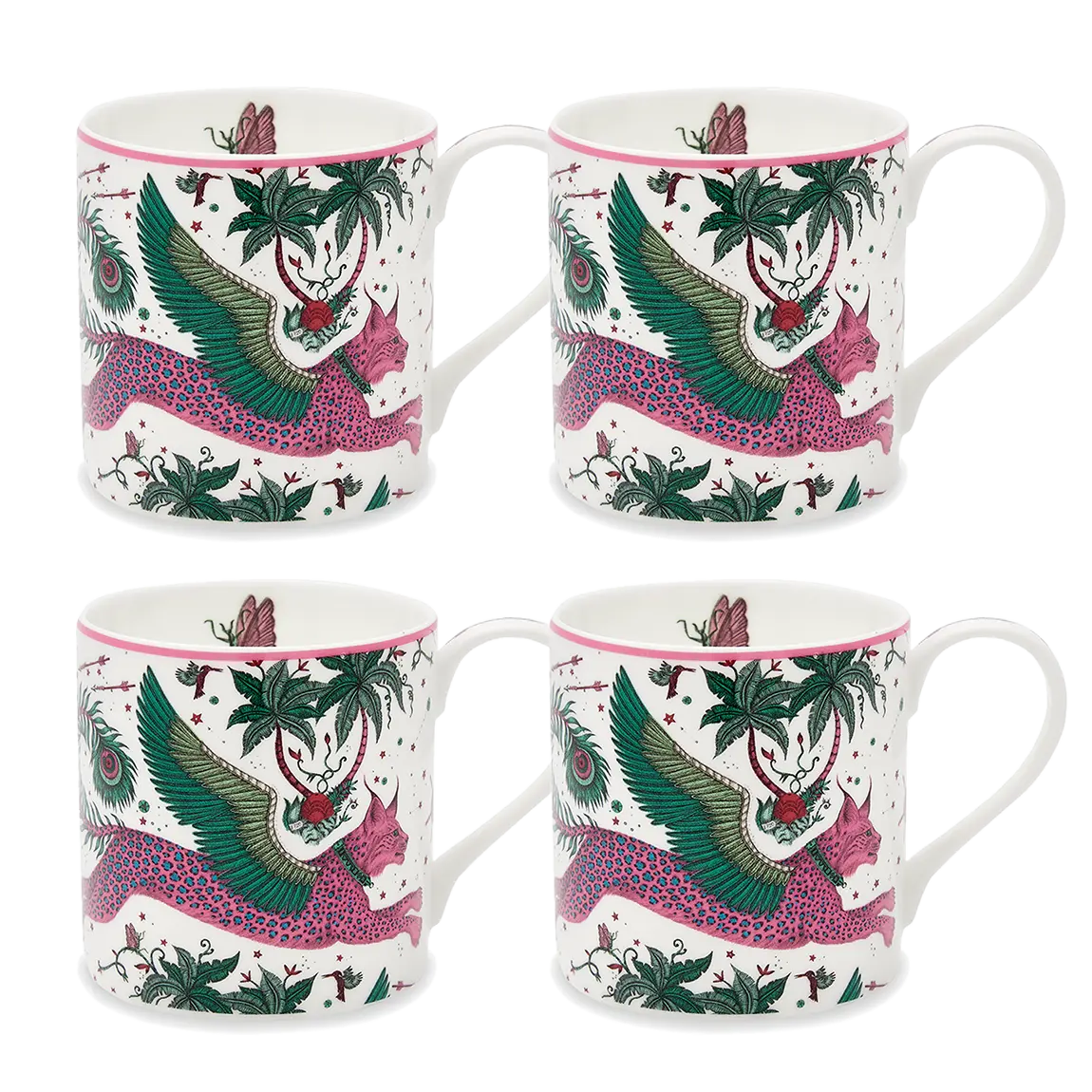 Emma J Shipley - Wholesale Coffee Mug - Fine Bone China Lynx Coffee Mug with Peacock Tail Design4