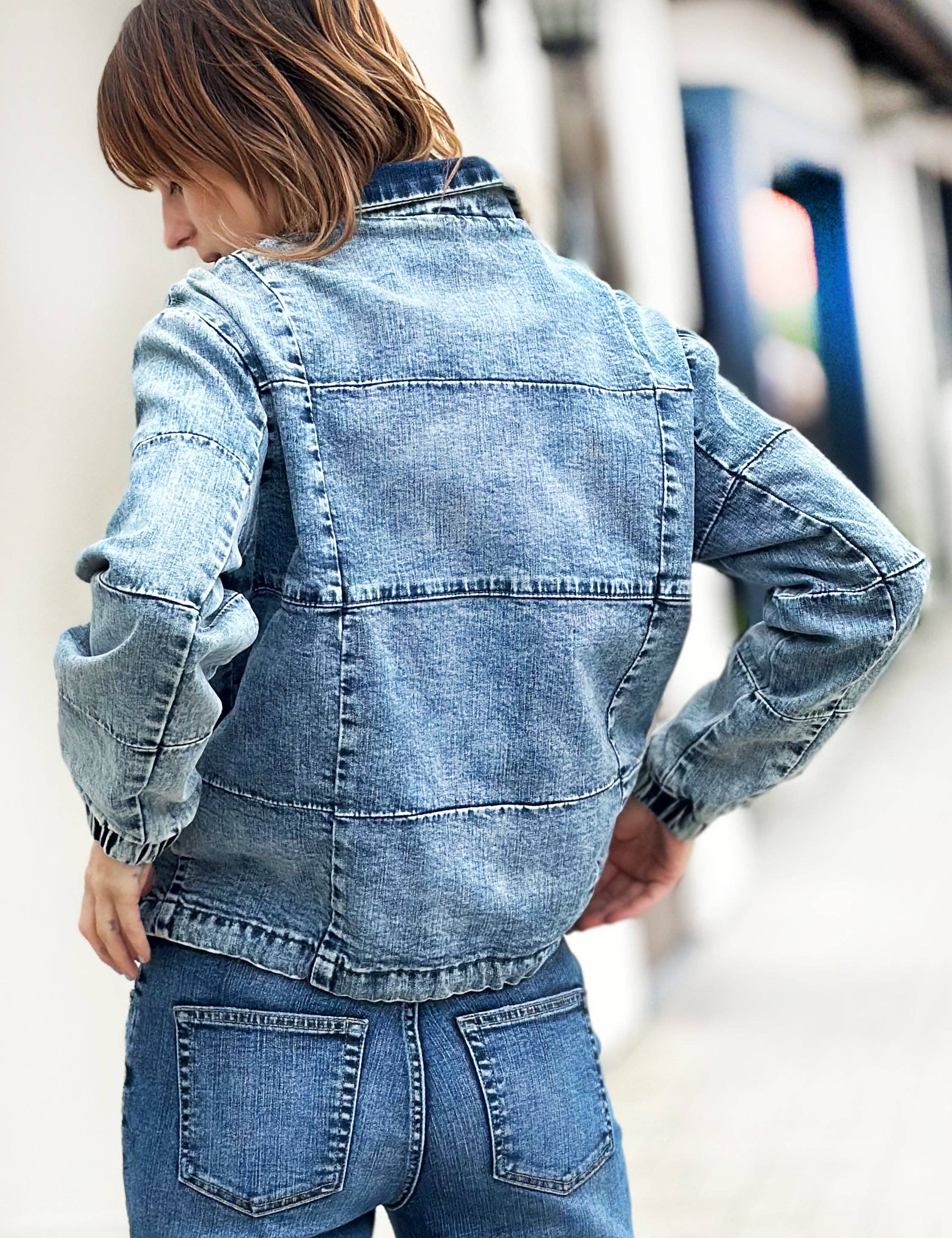 Washed Blue Puff Adder Jacket for wholesale on Faire2