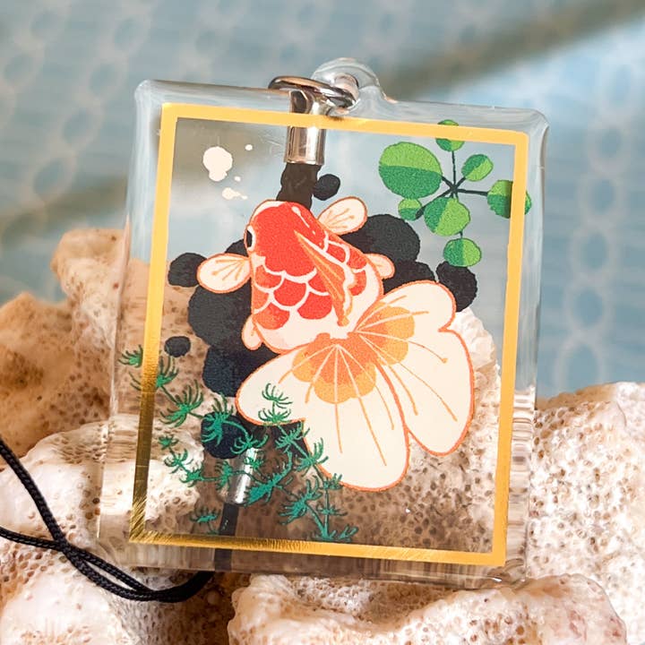 Breloque Goldfish en feuille d'or pour la vente par Pegushi