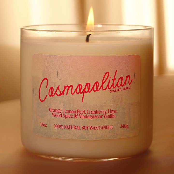 Cosmopolitan Candle Natural Soy Wax Luxury Handcrafted for wholesale by Reimagine Discovery