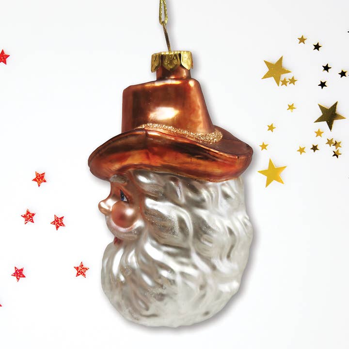 OrnamentallyYou - Wholesale Ornament - Western Cowboy Santa Vintage Frontier Glass Ornament3