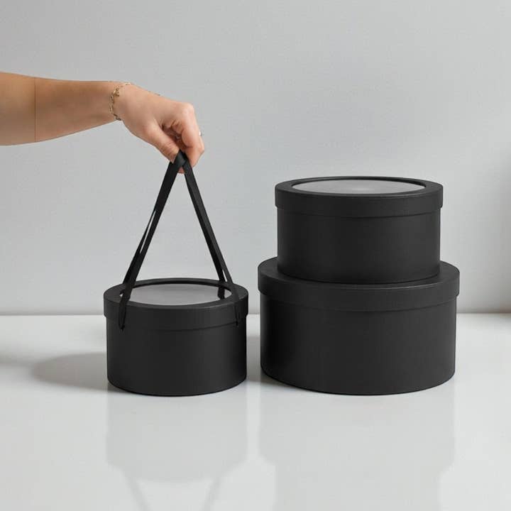 Scatola Regalo Rotonda con Coperchio Trasparente e Manico per la vendita all'ingrosso da parte di Elegant Design Supply