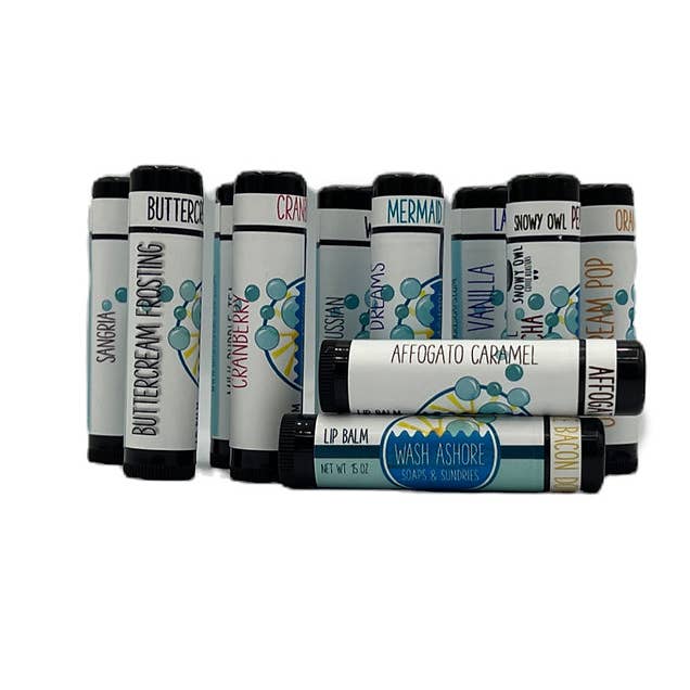 Decadent Honey & Mermaid Dreams Lip Balm for wholesale by Wash Ashore Soaps and Sundries