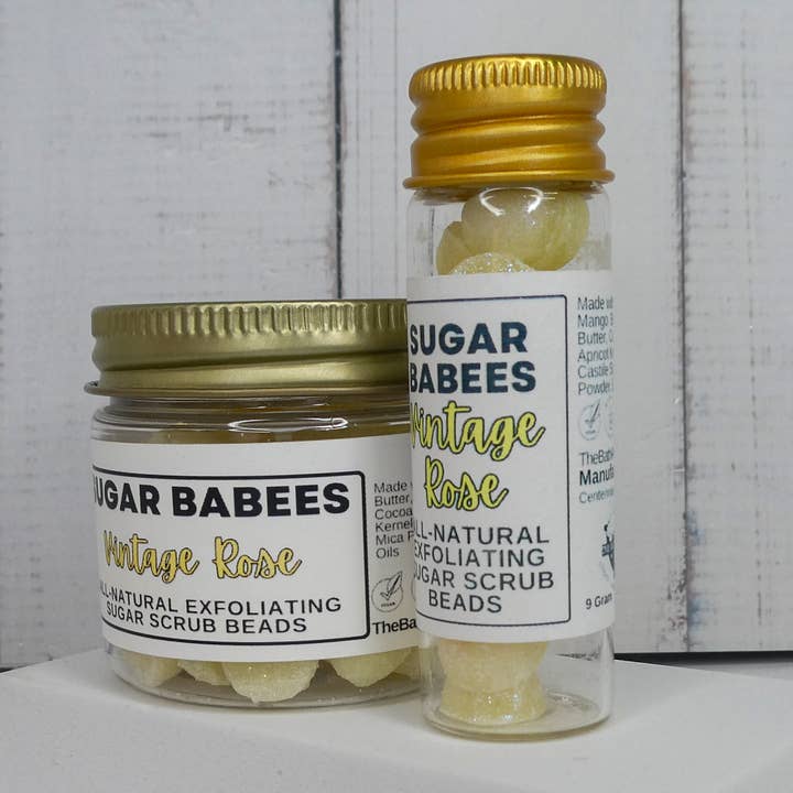 Vintage Rose Sugar Babees | Single-Use Solid Scrub Beads for wholesale by Dot & Co.
