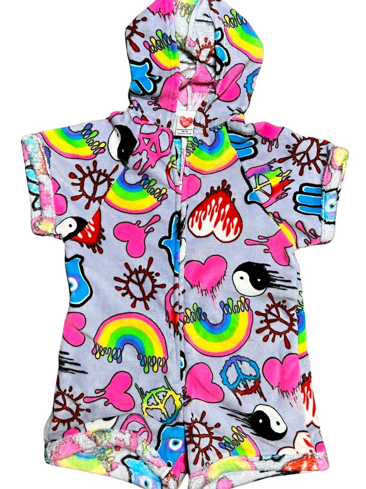 Fuzzy Dripping Graffiti Romper for wholesale by Made With Love & Kisses