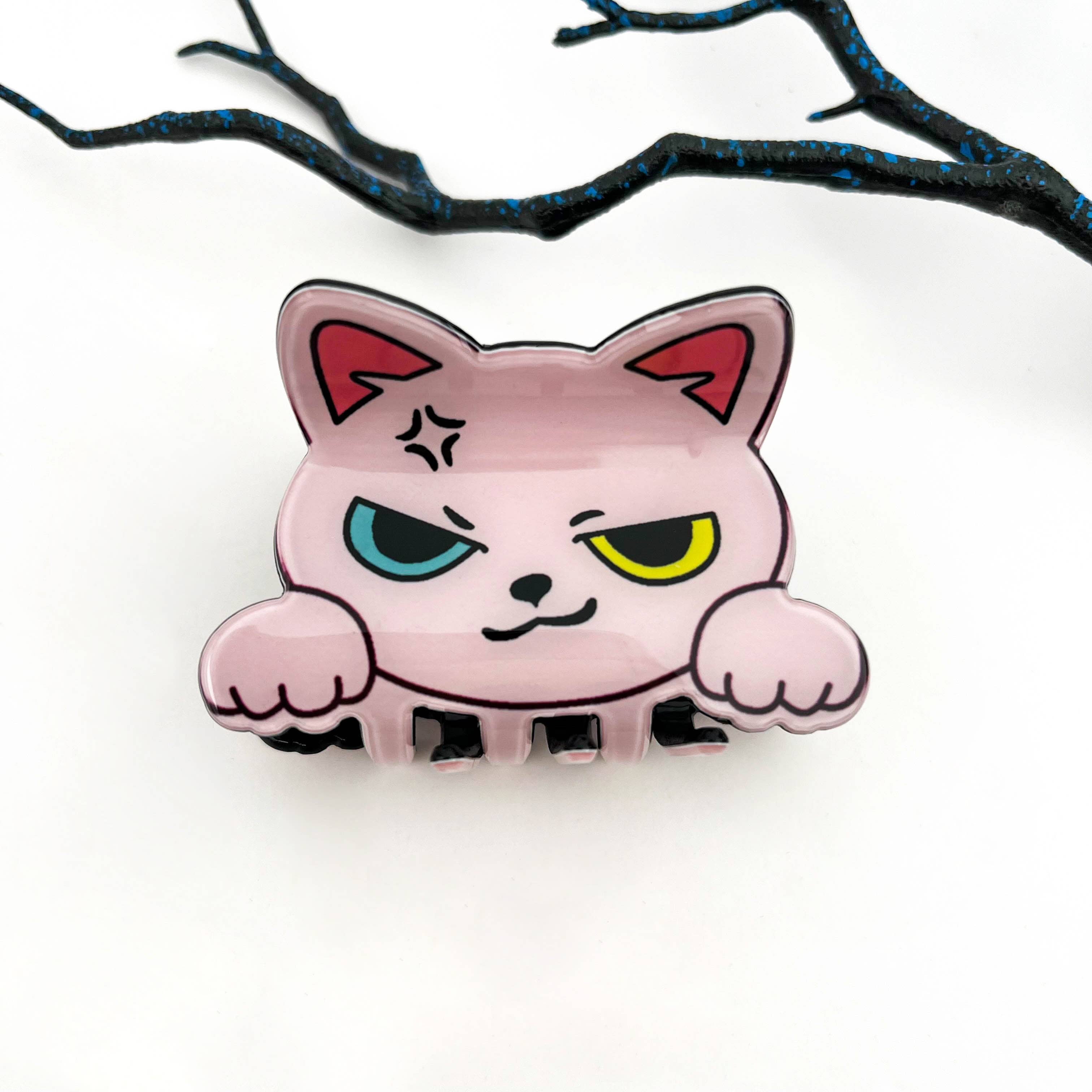 mildstyles - Vendita all'ingrosso Fermaglio per capelli - Donna - 😼 Fermaglio per Capelli in Acrilico a Forma di Testa di Gatto – Stile Carino e Stravagante1