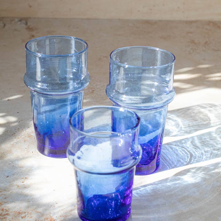 Maison Berber - Wholesale Drinking glass/cup - Moroccan Beldi Glassware - Blue3