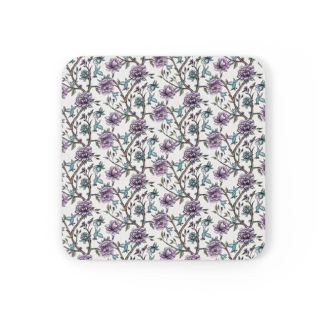 Garden Hummingbirds Coasters for wholesale by Fox & Willow Design Studio