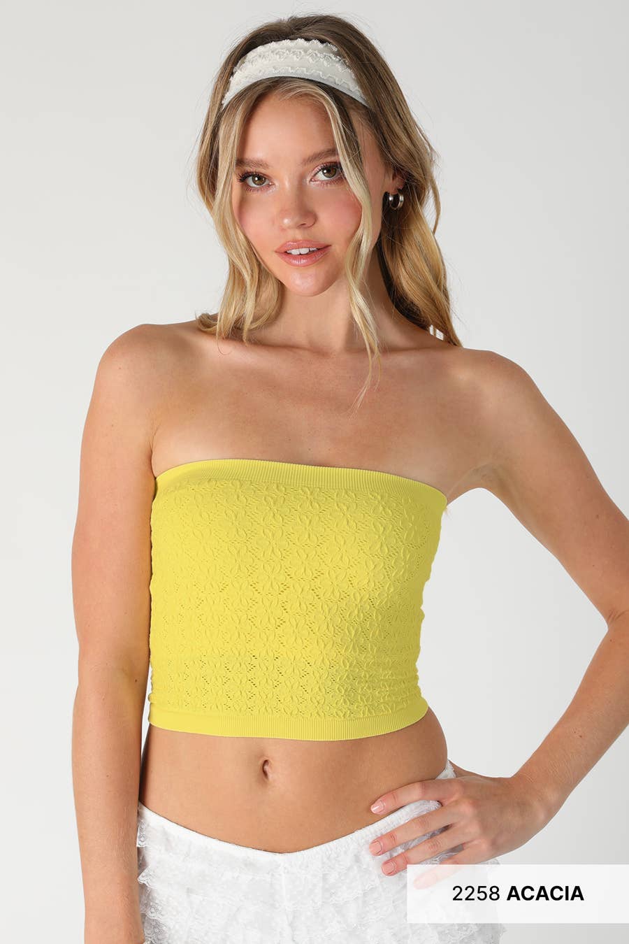 NIKIBIKI – Bustier - Mulher por atacado – NS8376 - Top de Renda Floral sem Alças18