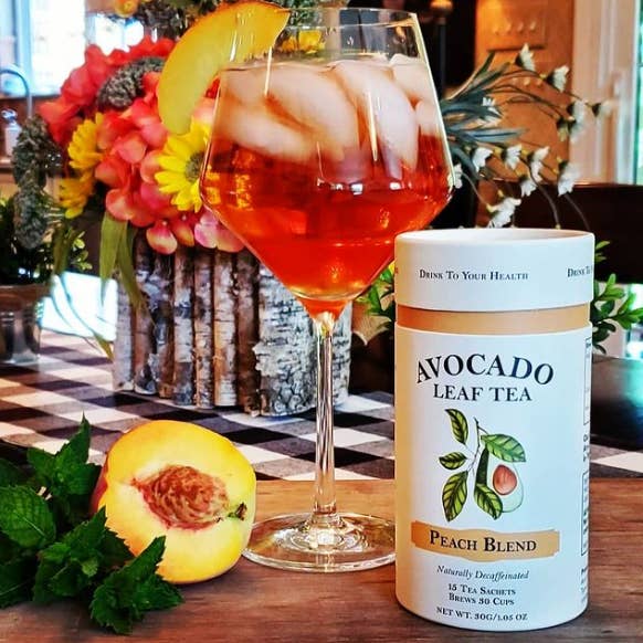 Avocado Tea Co. - Wholesale Health/Detox Tea - Avocado Leaf Peach Tea Blend - Case of 6 Canisters1