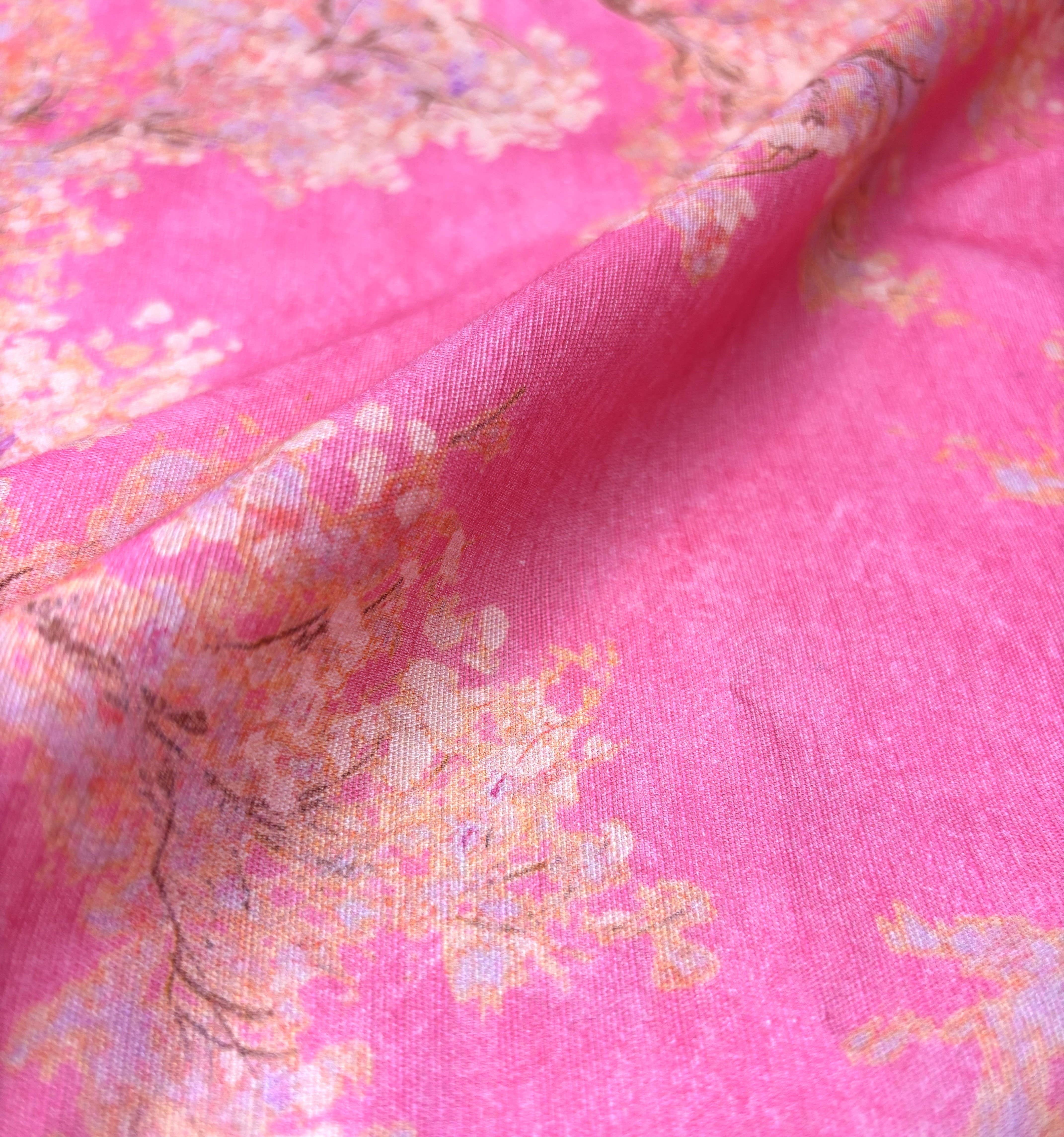 Fabriculture INC - Wholesale Fabric - Cherry Blossom 100% Cotton Print - Pink & Purple6