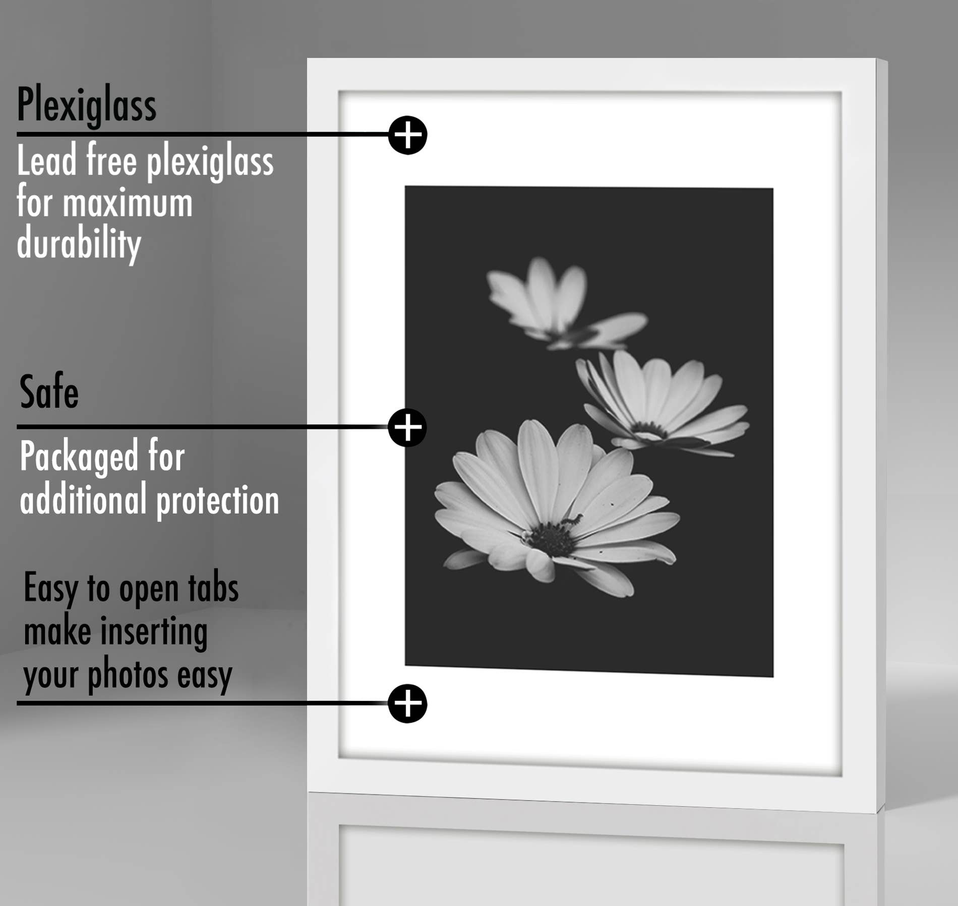 Americanflat - Wholesale Picture Frame - Americanflat Picture Frame with Mat Slim Molding (5 Pack)58