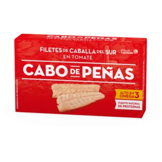 Makreel uit blik in tomatensaus Cabo de Peñas 6x120g voor wholesale door Gourmet World B2B