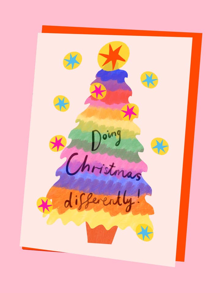 Colourful Christmas Card for wholesale by Kitty Kenda Papergoods